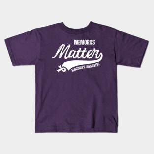 Memories Matter Wear Purple Alzheimers Awareness Gifts Kids T-Shirt